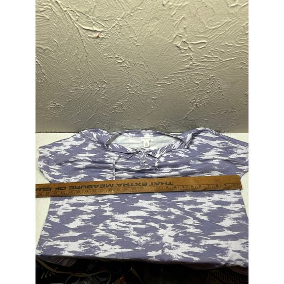 Chico's Weekends Purple Camo Zebra Lace-Up Pullover Tunic Size 3 US XL - Picture 5 of 5